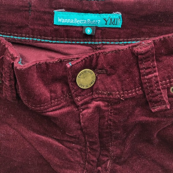YMI red/burgundy corduroy skinny jeans - Picture 2 of 7